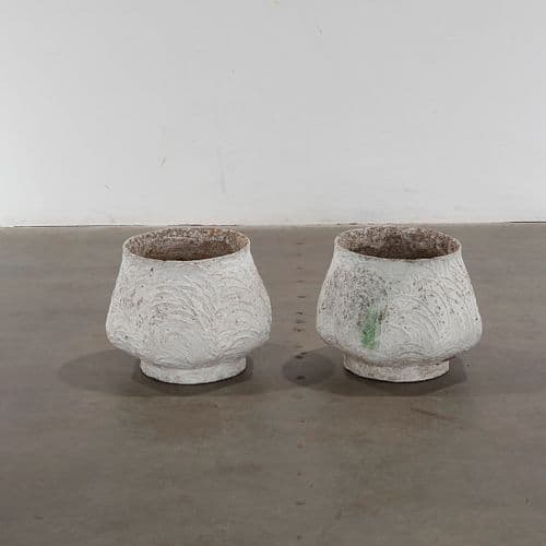 Pair of Small Concrete Pottery Planters, 1970s