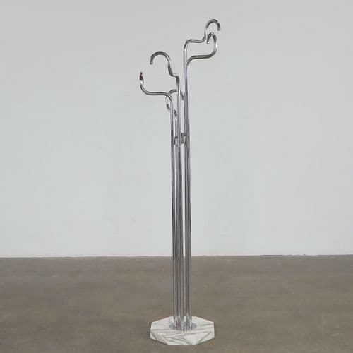 Italian Sculptural Chrome Coat Rack, 1970s
