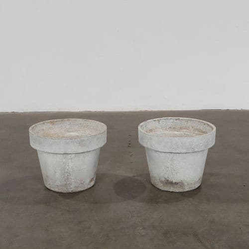Willy Guhl, Pair of Small Round Planters, 1960s