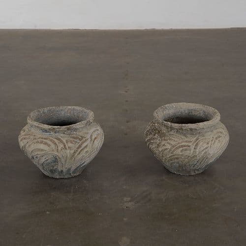Pair of Concrete Pottery Planters, 1960s