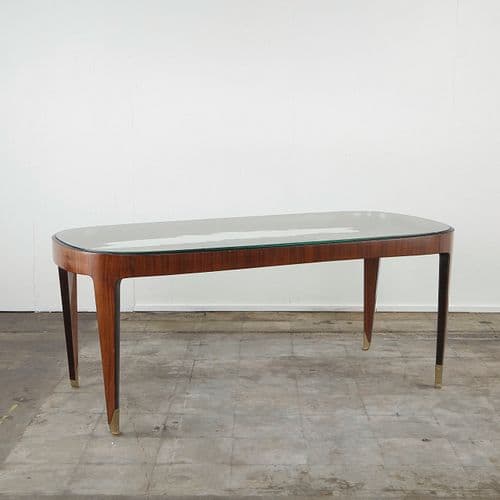 Paolo Buffa for Arrighim Italy, Mid-Century Dining Table in Cherrywood, 1940s