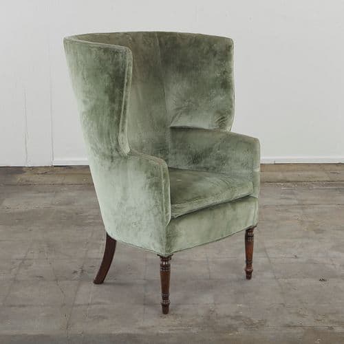 Green Velvet Armchair in the style of Gio Ponti, 1960s