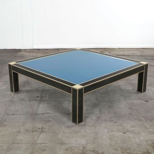 Romeo Rega, Modernist Brass and Black Laminate Coffee Table, 1960s