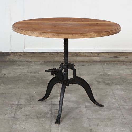 Italian Adjustable Industrial Wood Table, 1940s