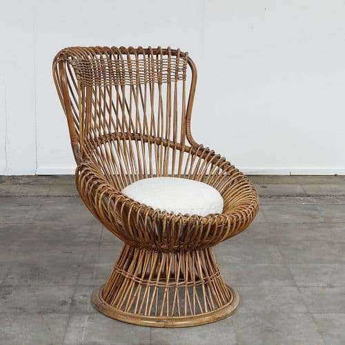 Margerita Rattan Chair by Franco Albini, Bonacina, 1950s