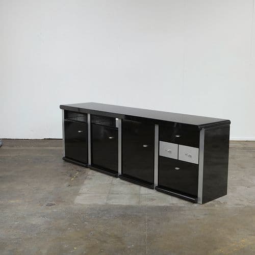 Ludovico Acerbis, Rosewood and Stainlesse Steel Sideboard, 1970s