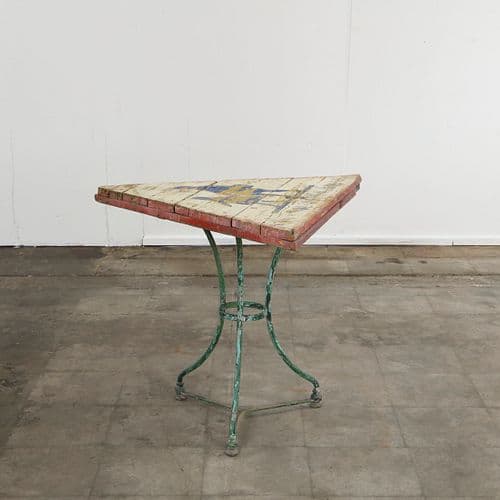 Triangular Outdoor Iron Side Table, 1950s