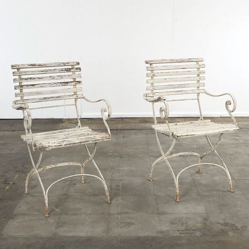 Pair of Italian Garden Armchairs in the style of Arras Saint Sauveur, 1940s