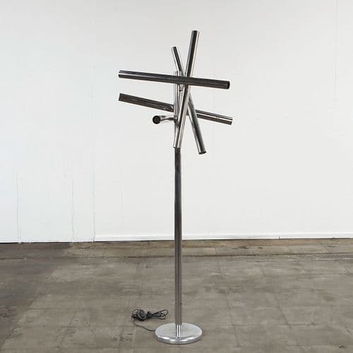 Italian Chrome Sculptural Floor Lamp, 1970s