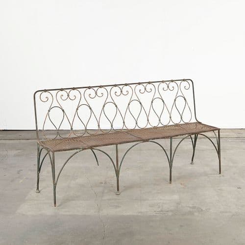 Italian Wrought Iron Garden Bench, 1950s