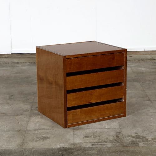 Italian Minimalist Cube Nightstand,1960s