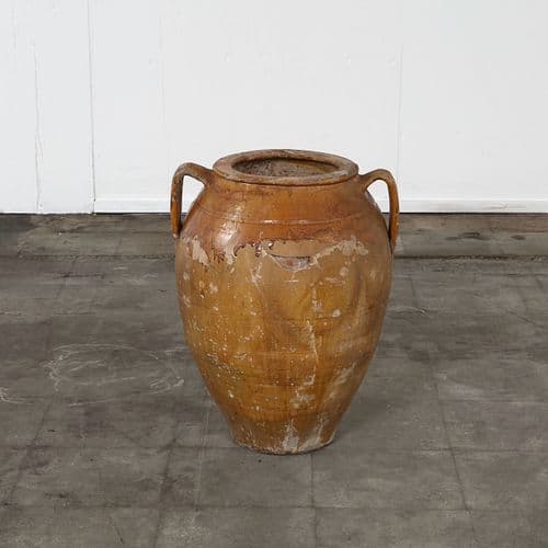 Single Large Ochre-Glazed Terracotta Amphora, Early 20th Century