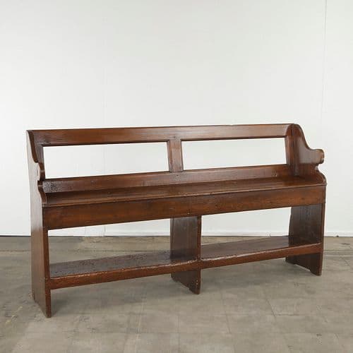 Tall Continental Rustic Bench, Early 20th Century