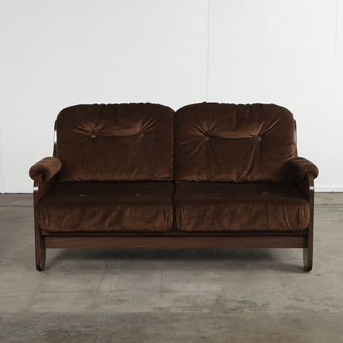 Two-Seater Brown Sofa, 1970s