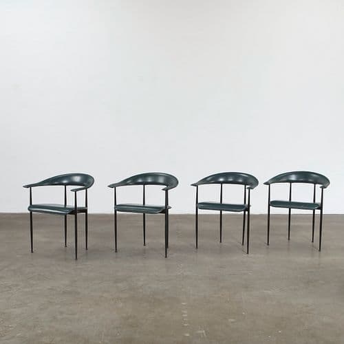 Giancarlo Vegni for Fasem, Set of Four P40 Chairs, Italy, 1980