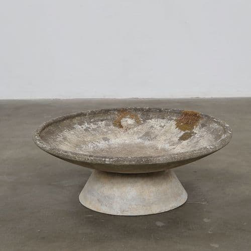 Willy Guhl, 3-Foot Large Round Planter on Concrete Stand, Switzerland, 1960s
