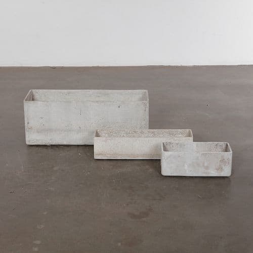 Willy Guhl, Trio of Large, Medium and Small Rectangular Planters, 1960s