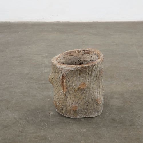 Rustic Faux Bois Log Planter, 1960s