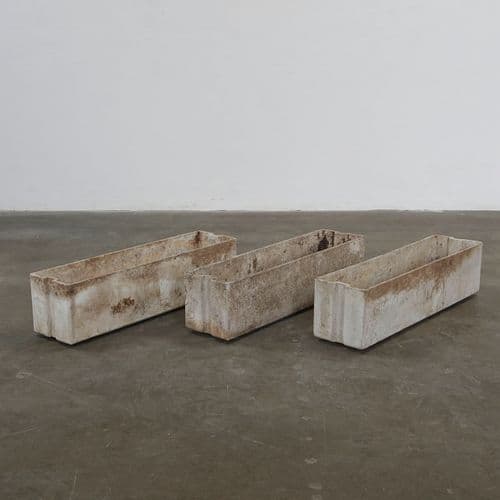 Willy Guhl, Set of Three Medium Rectangular Planters, 1960s