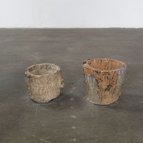 Pair of Faux Bois Planters, France, 1950s