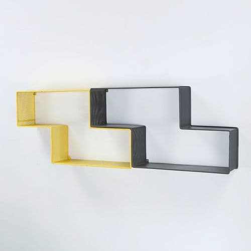 Pair of Wall Shelves in Perforated Metal, France by Mathieu Matégot, sold at Circa