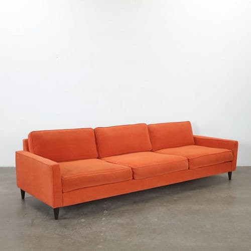 Large Mid-Century Orange Sofa in the style of Edward Wormley, 1960s