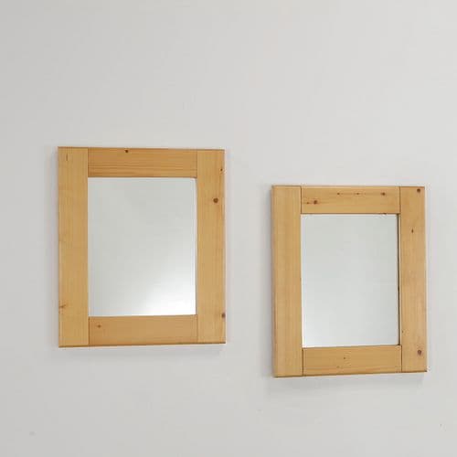 Maison Regain, Pair of Wooden Mirrors, 1960s