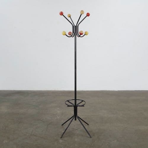 Roger Feraud, Coat Stand with Circular Umbrella Ring, France, 1950s