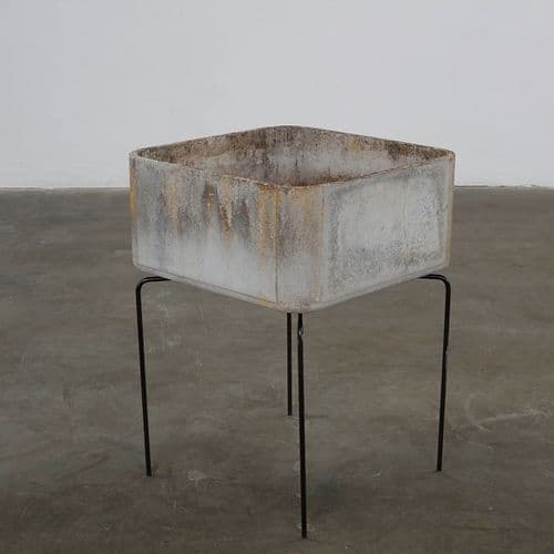 Willy Guhl, Square Planter on Metal Stand, 1960s