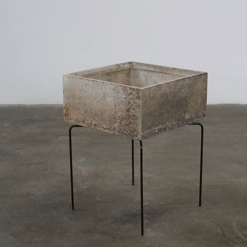 Willy Guhl, Square Planter on Metal Stand, 1960s