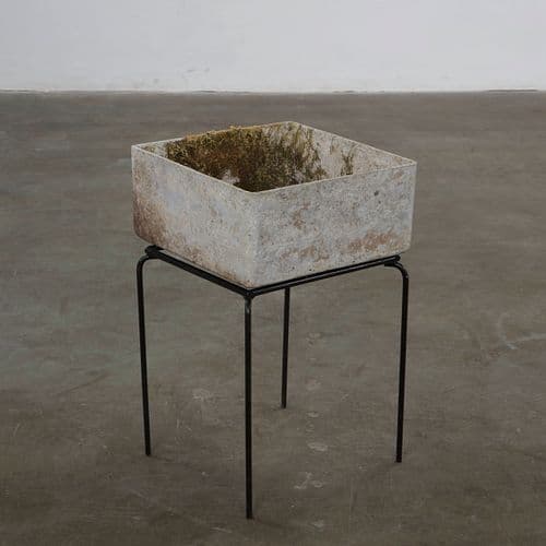 Willy Guhl, Small Square Planter on Metal Stand, 1960s
