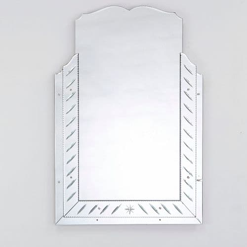 Venetian Beveled Glass Wall Mirror, Italy, 1950s