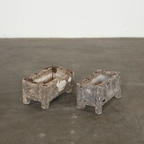 Pair of Rectangular Faux Bois Planters, 1960s