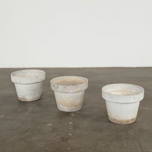 Willy Guhl, Set of Three Round Planters, 1960s
