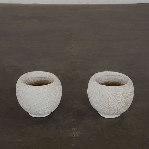 Pair of Extra Small Concrete Pottery Planters, 1960s