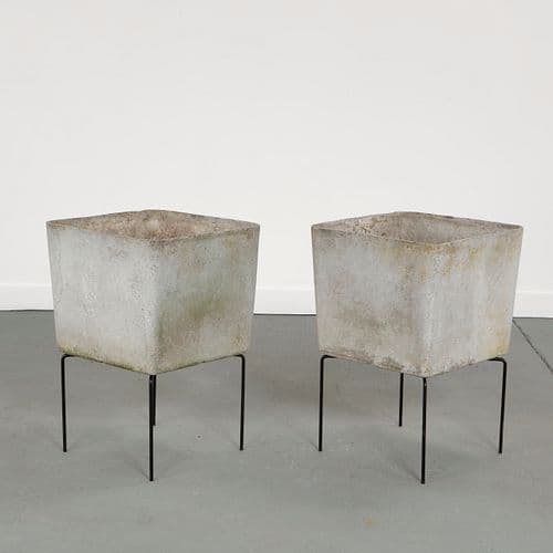 Willy Guhl, Pair of Square Planters on Stands, 1960s