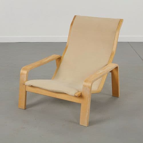 Ilmari Lappalainen for Asko, Fabric Pulkka Lounge Chair, Finland, 1960s