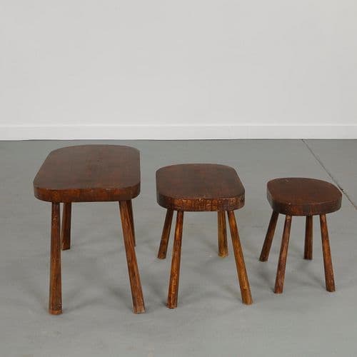 French Provincial, Graduated Set of Three Nesting Coffee Tables, 1960s