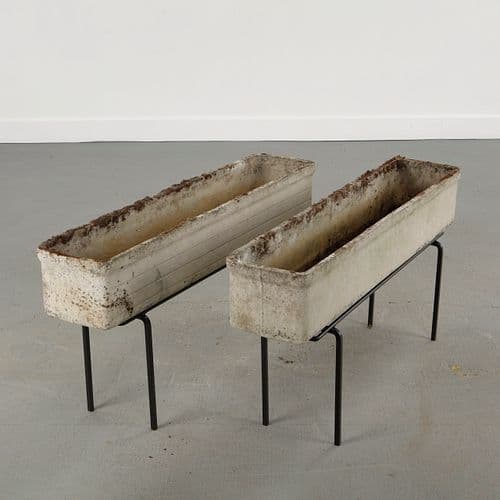 Willy Guhl, Pair of Rectangular Planters on Stands, 1960s