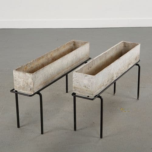 Willy Guhl, Pair of Rectangular Planters on Stands, 1960s