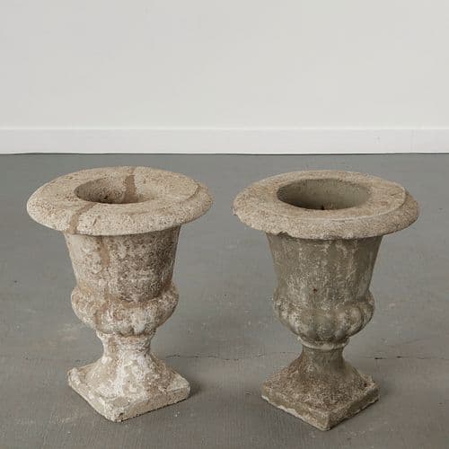 Pair of Cast Stone Urn Planters, 1960s