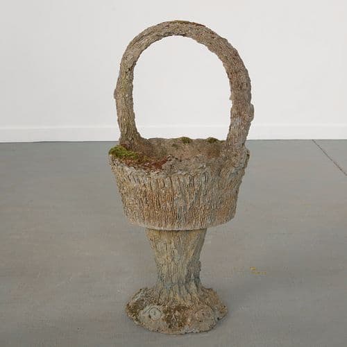 Monumental Concrete Basket Planter, 1960s
