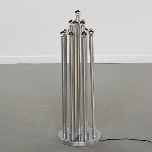 Italian Space-Age Steel Floor Lamp attributed to Goffredo Reggiani, 1970s