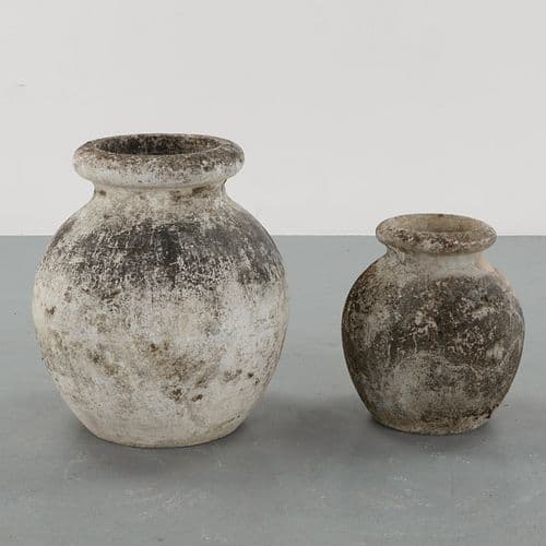 Willy Guhl, Pair of Medium and Large Jar Planter, 1960s