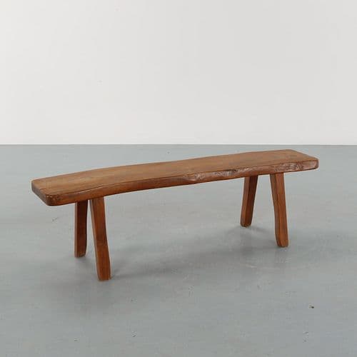 Brutalist Wood Bench in the style of George Nakashima , 1960s