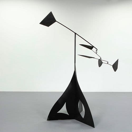 Monumental Black Contemporary French Metal Sculpture, Artisan-Crafted, 1980s