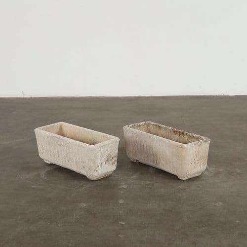 Pair of Rectangular Limestone Planters, 1960s