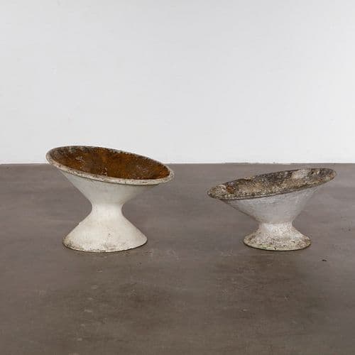 Willy Guhl, Pair of Off Kilter Planters, 1960s