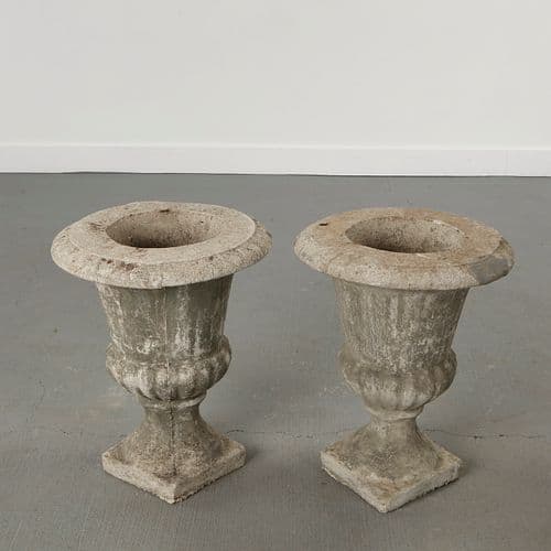 Pair of Cast Stone Urn Planters, 1960s