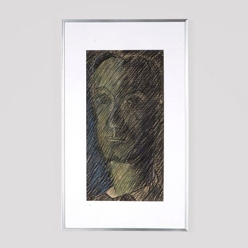 Maurice Perrenoud, Colored Pencil Drawing on Toned Paper, 1960s